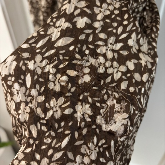 Sabina Musayev Large Legend Dress Brown Floral Ruffle Tiered Midi Boho Read - Picture 4 of 15